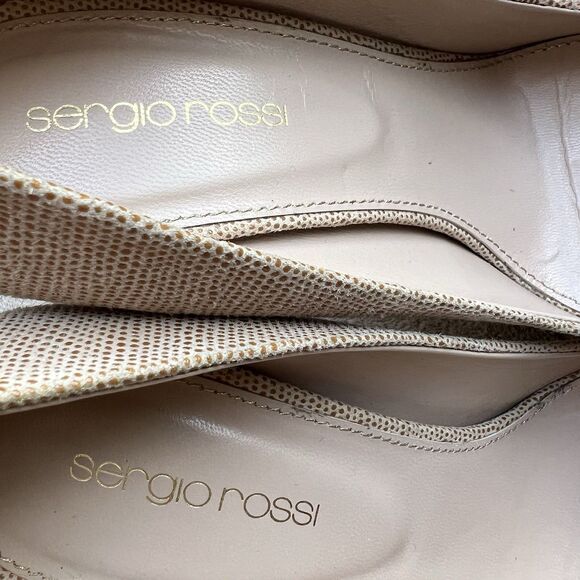 Sergio Rossi Piper Kalika Tan Nude Stiletto Heel Pump Women EU 38 US 7.5-8 Italy - Picture 14 of 16